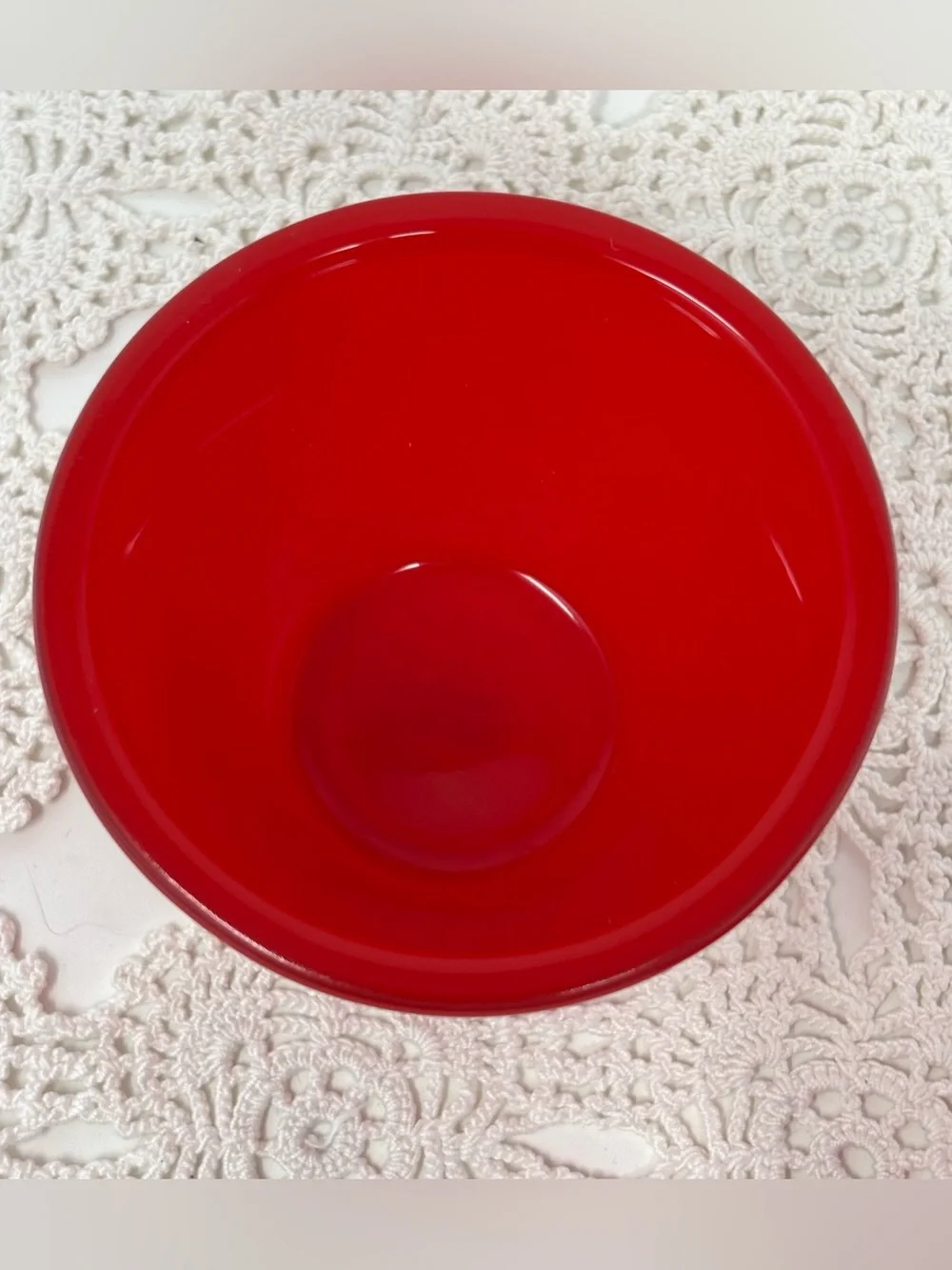 Crate & Barrel Lolli Glass Votive Candle Holders Red Tomato Germany Pair Of Two